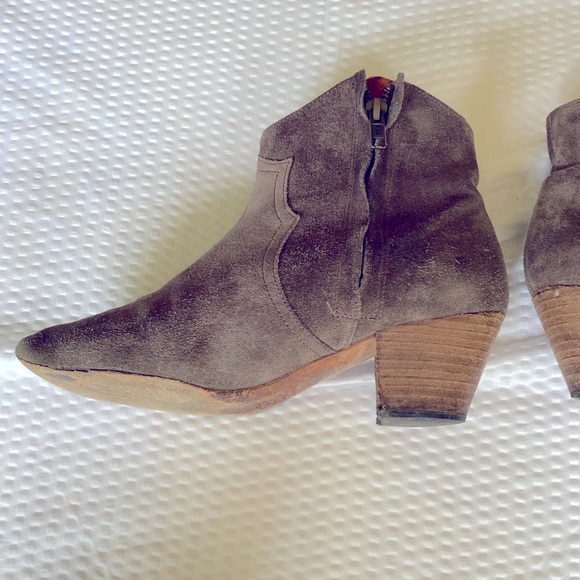 Isabel Marant Brown Suede Ankle Booties Size 37 - Picture 6 of 14